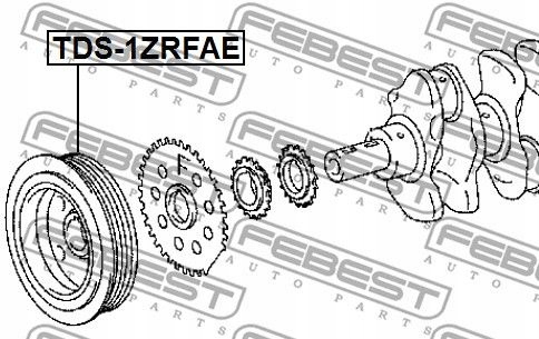 фото №2, Febest tds-1zrfae колесо пасове, wał колінчастий