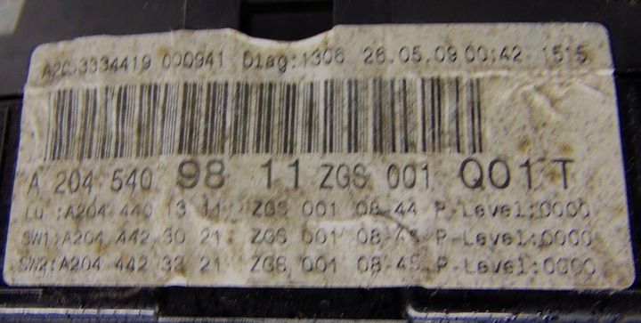 фото №8, Спидометр приборы mercedes c класс w204 1.6 компрессор бензин механическая коробка передач европа