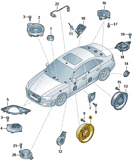 фото №11, Динамик низкочастотный перед audi a4 a5 b9 оригинал