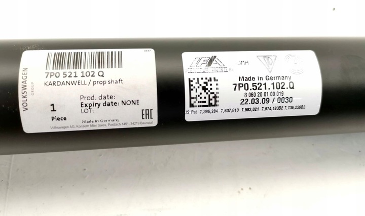 фото №8, Wał приводной volkswagen touareg 7p0521102q 7p0521102j 7p0521102g