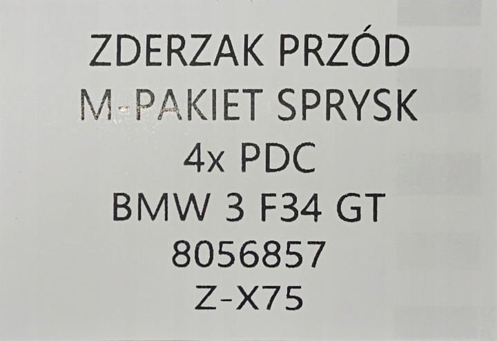 фото №9, Новий оригінальна запчастина бампер перед bmw 3 f34 gt m набір , 4x pdc + омивачі
