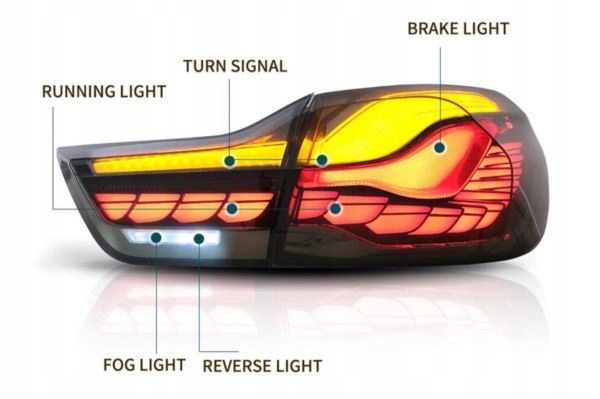 фото №11, Лампы oled bmw f32 f33 f36 f82 f83 seq smoke red