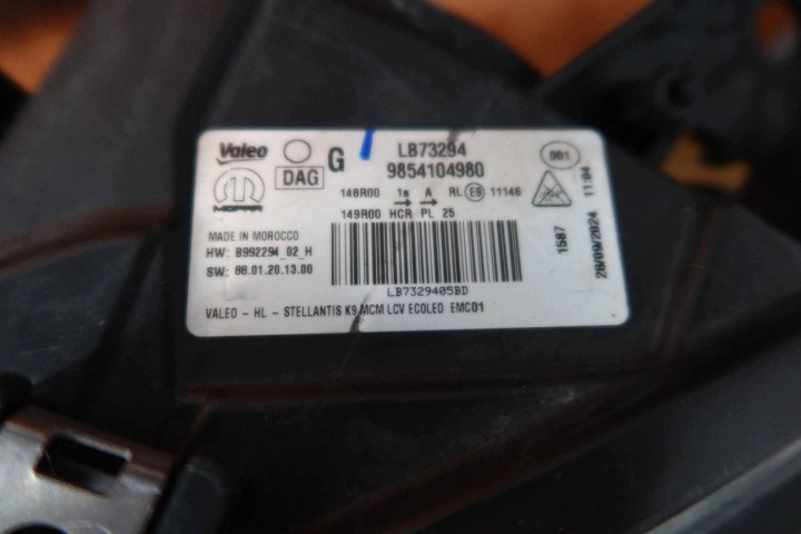 фото №9, Фара левая сторона toyota proace city doblo 9854104980 полный led рестайлинг