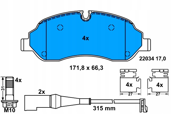 фото №14, Гальмівні колодки ham. ford p. transit 2,0/2,2 tdci 14-