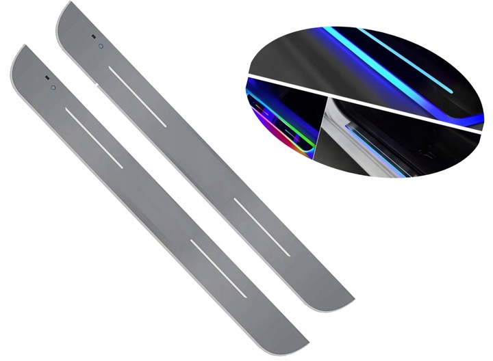 фото №1, Накладки порогові led сріблястий do bmw планка na поріг 2szt