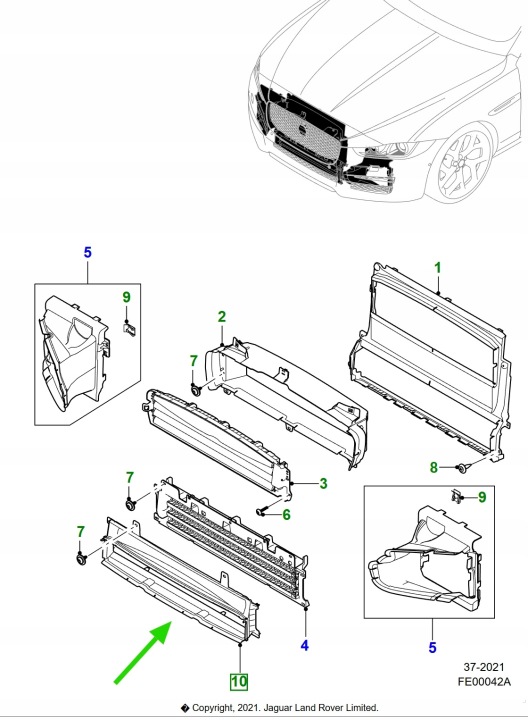 фото №10, Оригинальная нижняя руль воздуха jaguar xf 2021- mx638a095a t2h44564