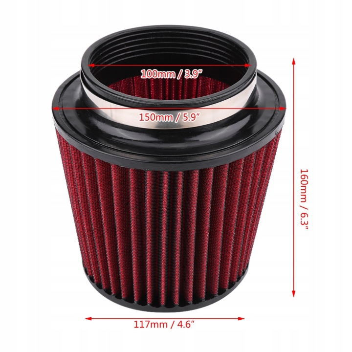 фото №9, Фільтр конічний конус спортивний червоний