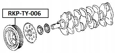 фото №4, Колесо ременное вала коленчатого 1.6 corolla 06- avensis