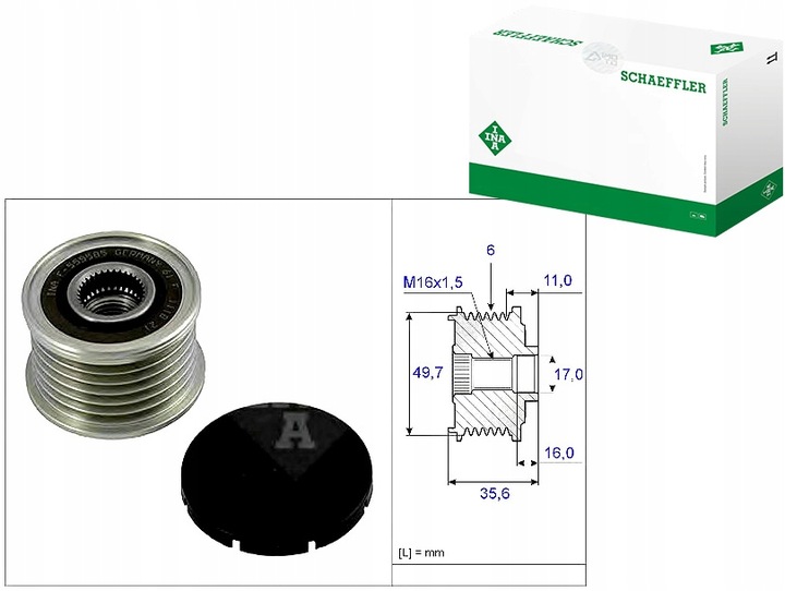 фото №1, Колесо ременное генератора mercedes 2,2cdi 2,7cdi ina