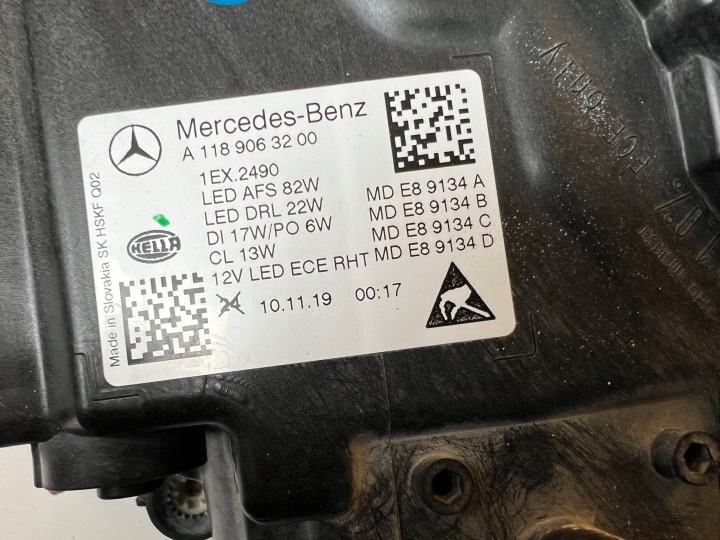 фото №10, Фара передня права mercedes cla w118 a1189063200 multibeam led po zalaniu
