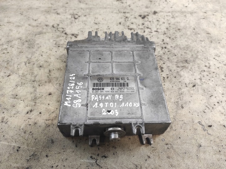 фото №1, Блок управления двигателя volkswagen passat b5 1.9 tdi 028906021 gl 0281001656