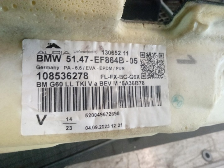 фото №10, Bmw i5 m60 g60 23- покрытие пола ковёр перед 5a36b78