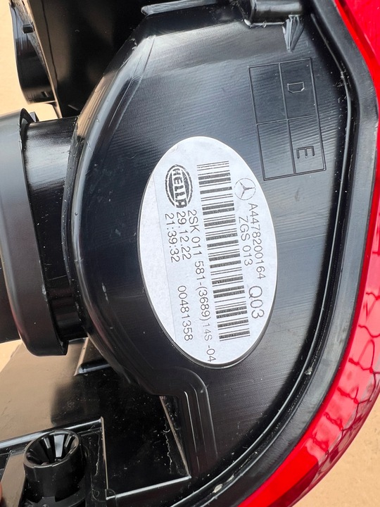 фото №10, Лампа зад задняя правая mercedes vito v-klasa w447