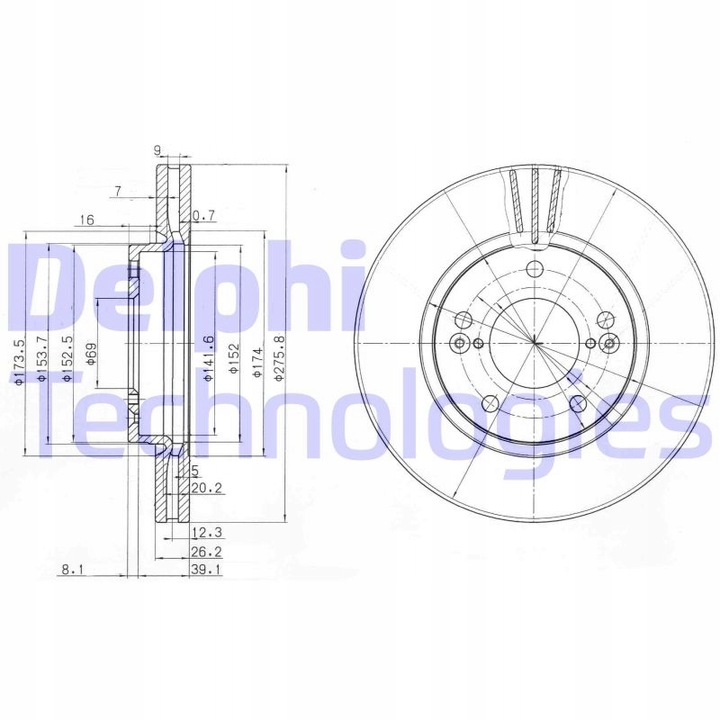 фото №2, Delphi bg3721 диск ham.przód