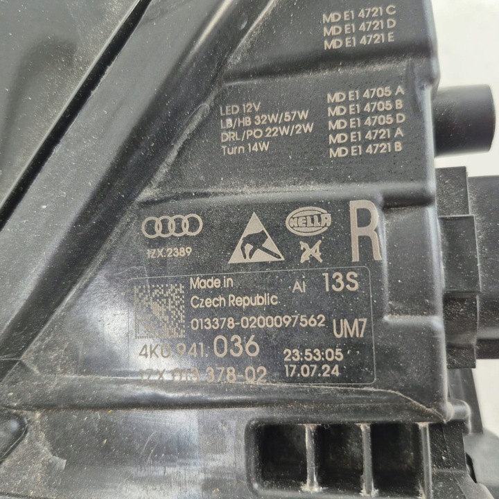 фото №12, Audi a6 c8 4k 18- фара передняя правая (правая фара, головной свет) перед передняя fulll led matrix 4k0941036