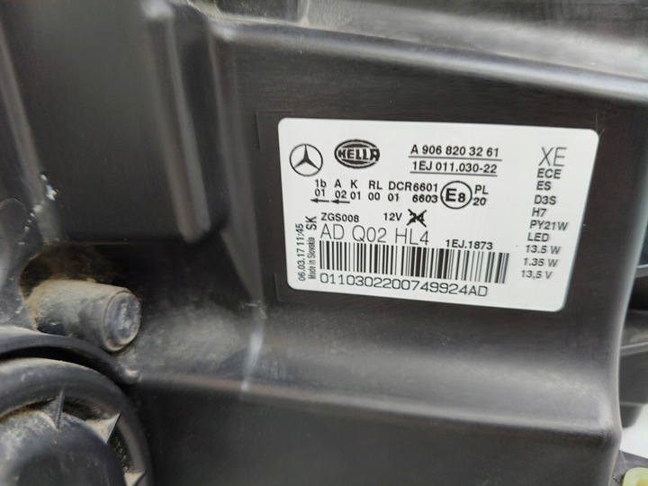 фото №12, Лампа правая фара mercedes sprinter w906 13- рестайлинг ксенон led