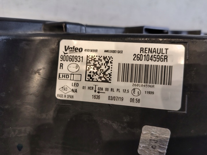 фото №6, Повний led renault megane iv 4 лампа права європа 260104596r