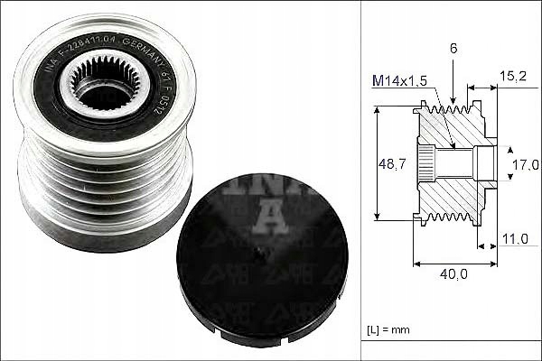 фото №2, Ina колесо пасове генератора renault