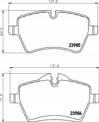 фото №7, Гальмівні колодки mintex mdb2816 m1144 mini r50 r52 r53 r55 r56 r57 r58 r59 r61 перед