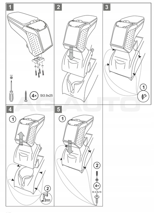 фото №7, Подлокотник з адаптер do vw golf v, 2004-2010, arm2-black