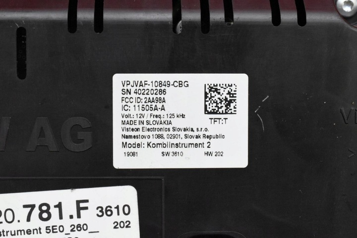 фото №10, Спидометр приборы eu 5e0920781f skoda octavia 3 iii 1.6 tdi 115 km рестайлинг 17-20