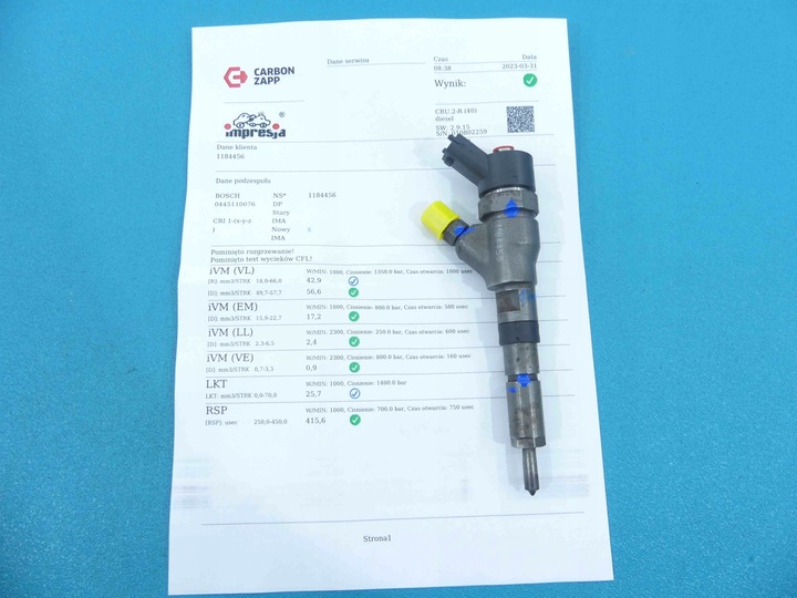 фото №1, Тест інжектор citroen xsara picasso 0445110076 2.0 hdi