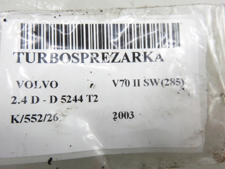 фото №9, Турбокомпрессор volvo v70 ii sw 285 2.4 d 131 8653146 d 5244 t2
