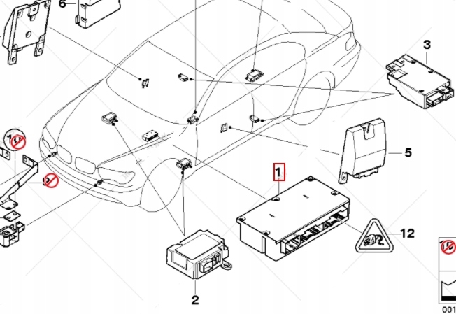 фото №7, Bmw 7 e65 e66 e67 модуль інформаційний подушки повітряної srs 65776949899