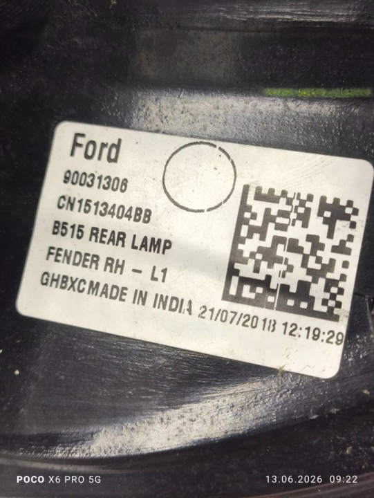 фото №9, Фара задняя зад сторона правая ford ecosport 90031306