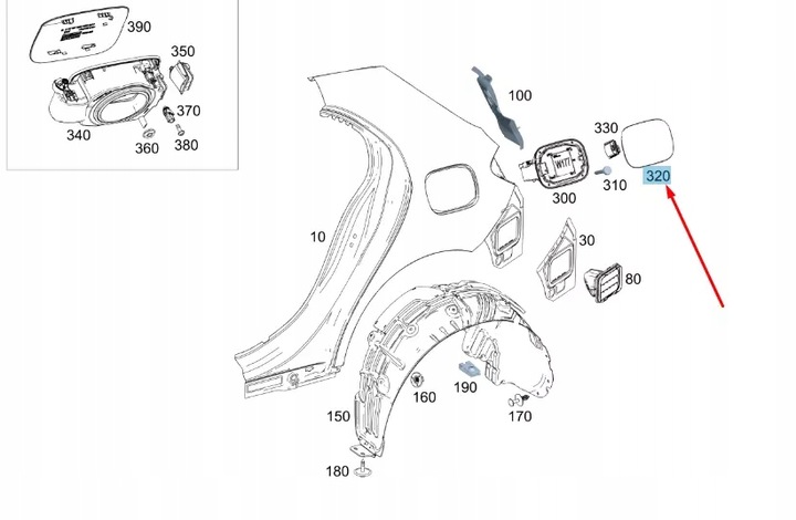 фото №10, Mercedes-benz a w177 панель кришки заливання пального a1777571700 oem