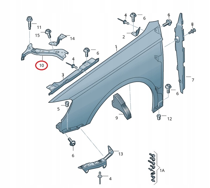 фото №9, Audi a3 кронштейн крепление крыльев перед правые оригинальный номер 8v0821136b новый