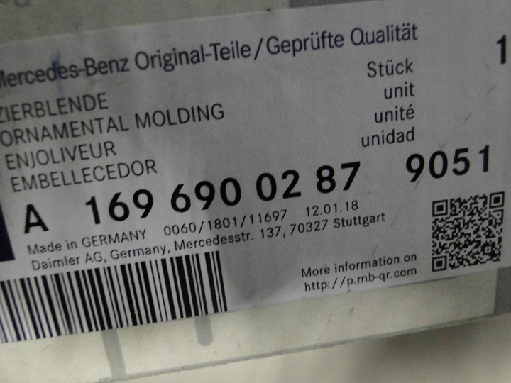 фото №8, Mercedes w169 169 заглушка стійка переднє правий a