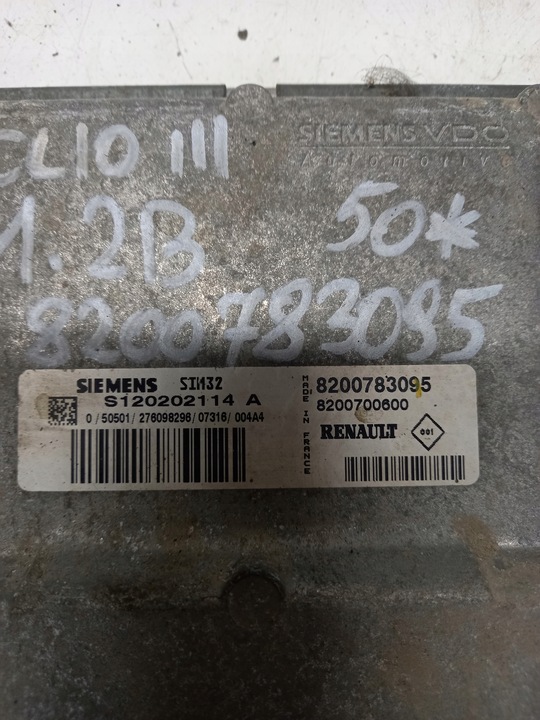 фото №5, Компьютер блок управления renault clio ii 1.2 8200783095
