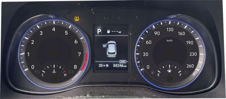 фото №7, Hyundai kona диски спідометра прилади замінник mph na km/h авто з usa