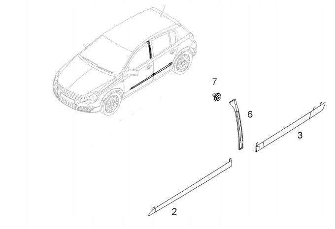 фото №10, Oem номер opel 13123710 молдинг стойка среднего astra l