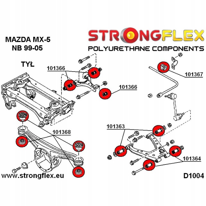 фото №3, Втулки poliuretanowe do mazdy mx-5 mazda nb набір