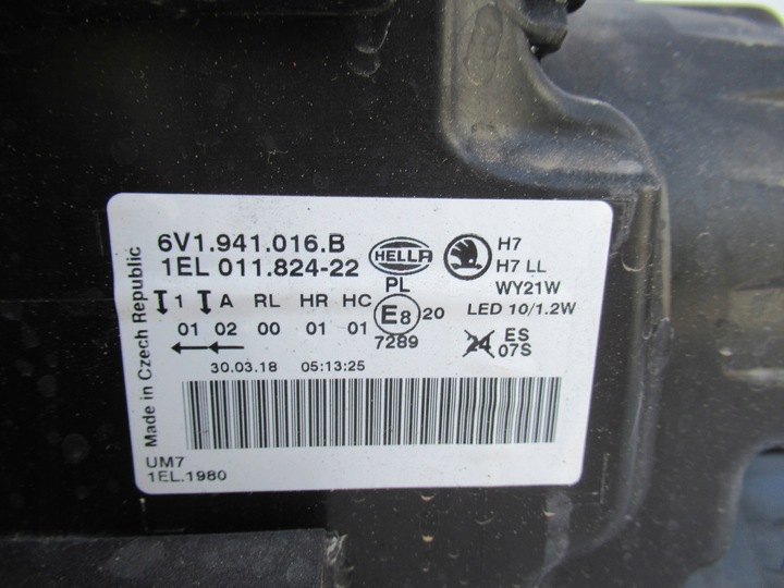 фото №13, Skoda fabia 3 6v лампа правая линза 6v1941016b