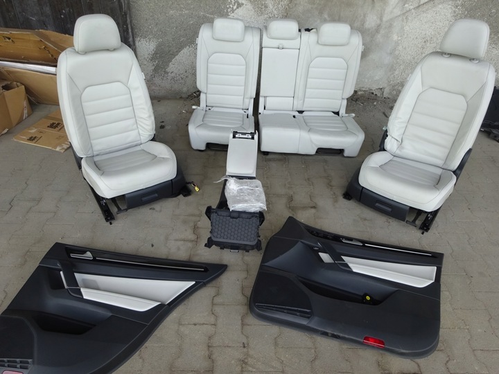 фото №7, Vw golf sportsvan сиденья обшивки кожа белая 2017r