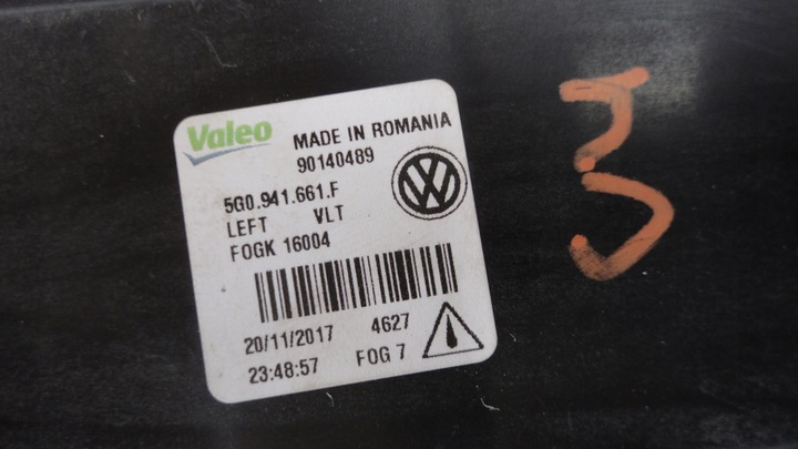 фото №13, Vw golf vii 7 рестайлинг 2017- галоген левый