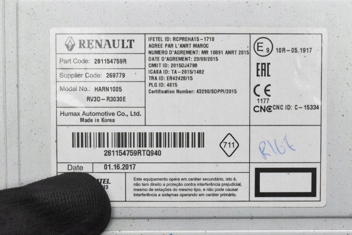 фото №6, Радио радиопроигрыватель aux usb bt 281154759r dacia доккер рестайлинг 17-21
