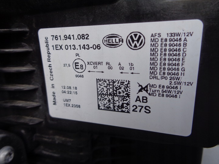 фото №10, Лампа права фара vw touareg iii 760 18- повний led