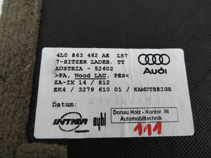 фото №11, Коврик пол покрытие багажника светлая beż 7 человек 4l0863462ae audi q7 4l