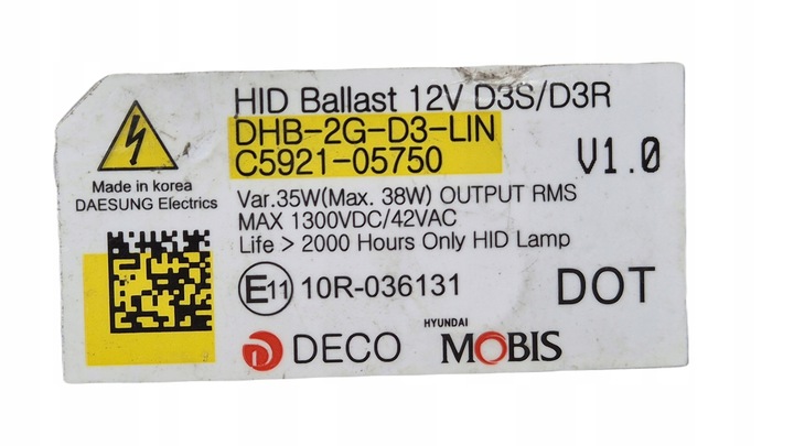 фото №8, Перетворювач модуль лампи ксенон hyundai i40 kia sorento оригінальний номер c5921-05750 оригінал.