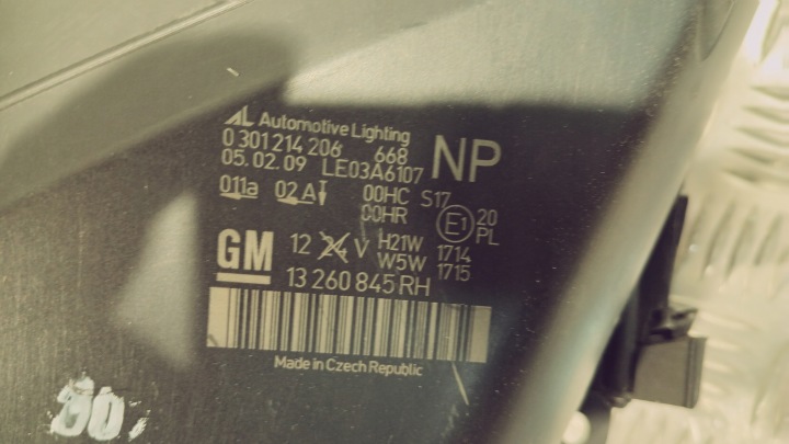 фото №14, Фара передня opel zafira b рестайлінг 08-14 13260845rh оригінал європа права