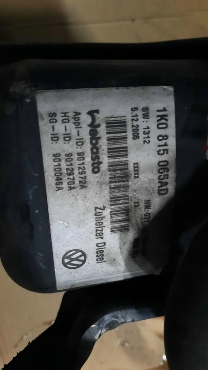 фото №5, Вебасто volkswagen touran 1.9d 1ko815065ad
