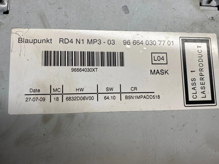 фото №9, Citroen c4 i 1600cm3 2009 радіоприймачі хетчбек 96664030xt