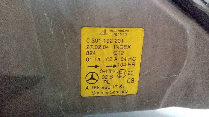 фото №7, Фара левое фара передняя mercedes w168 fl