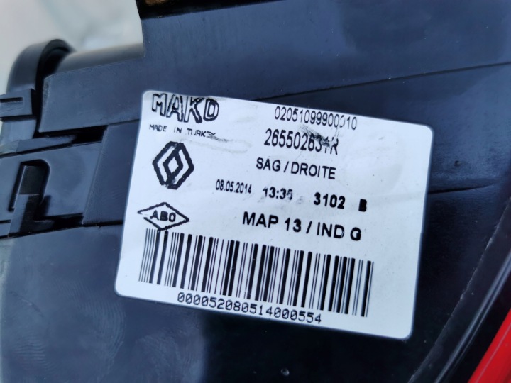 фото №10, Renault clio 4 iv 12-16 hb фара задня права зад 265502631r