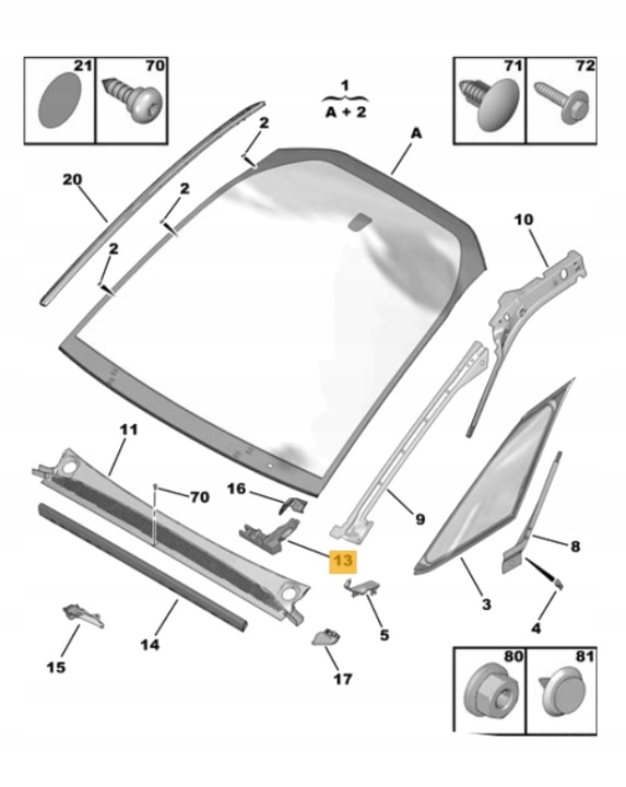 фото №11, Шумоізоляція жабо  ліве citroen c4 picasso c4 spacetourer oem номер 9676168880