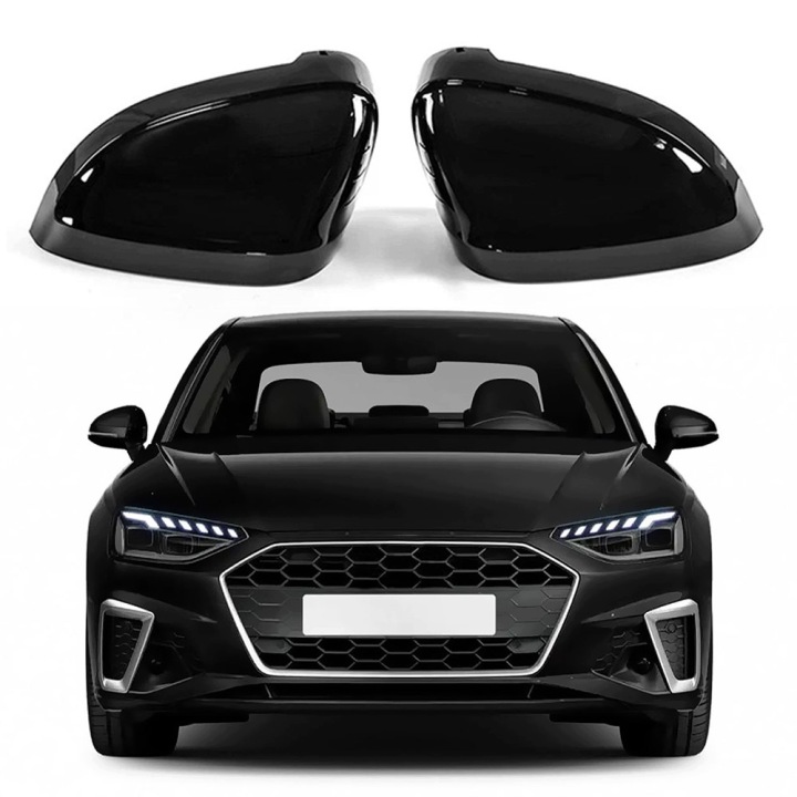 фото №8, Накладки na дзеркало audi audi a4 b9 чорні błyszczące пара